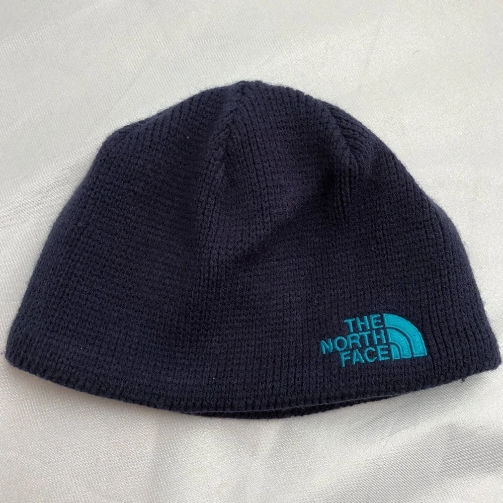 The North Face navy blue youth knit cap hat